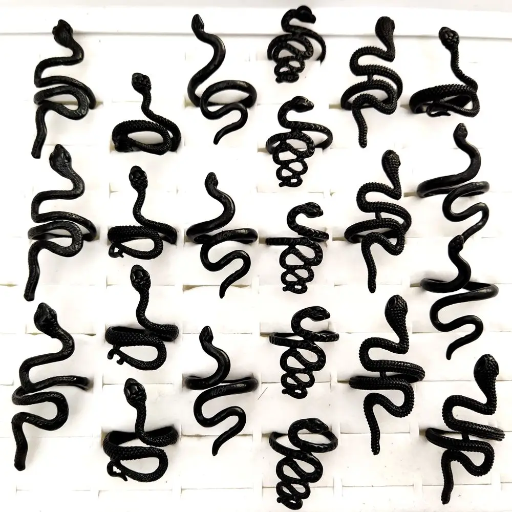 Кольцо в виде змеи с черным покрытием 20 шт./лот | Украшения и аксессуары