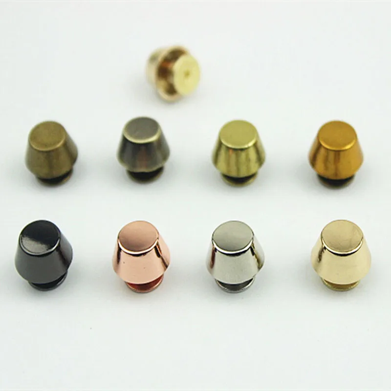 

10sets Rose Gold Metal High Quality Leather Bag Handbag Purse Bottom Protecting Feet Nail Stud Belt Screwback Button Rivet Spike