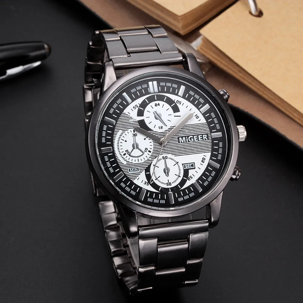 

Men Watch Stainless Steel Analog Quartz Wrist Watch Bracelet Stainless Steel Mens Clock relogio masculino reloj 4