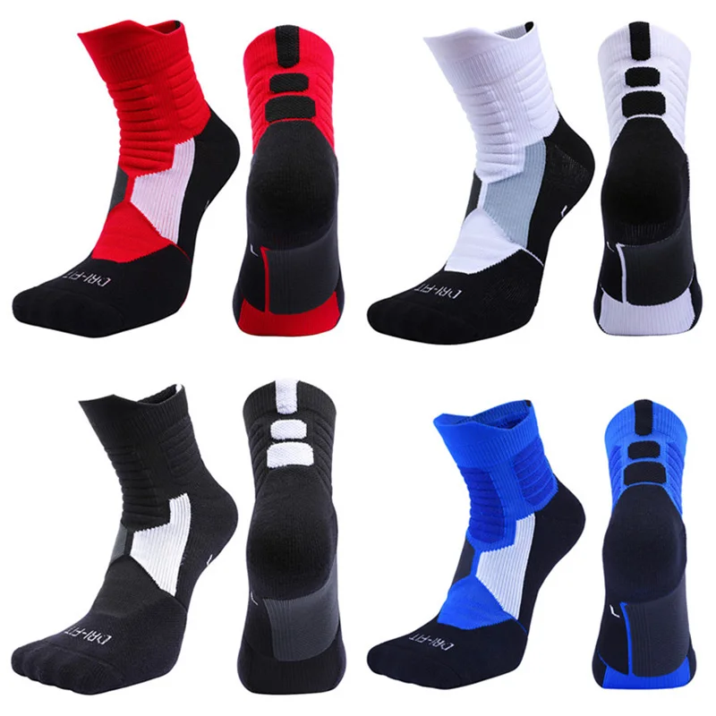 Носки мужские длинные хлопковые нескользящие для баскетбола бега велоспорта