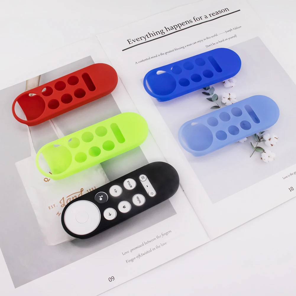 

Non-slip Soft Silicone Case Remote Control Protective Cover Shell for-Google Chromecast TV Non-slip Shockproof Cover Shell