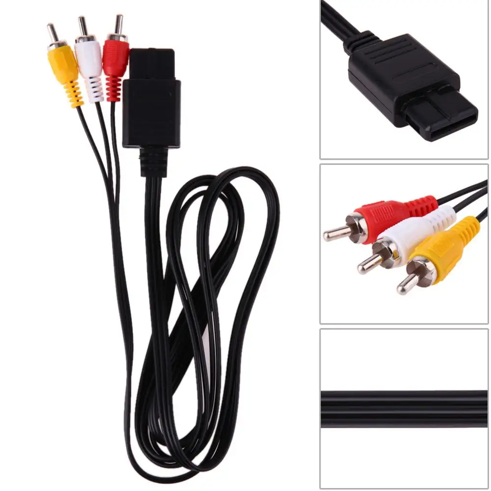 Высококачественный 180 см 6 футов AV TV RCA видео шнур кабель для игрового Куба/для SNES