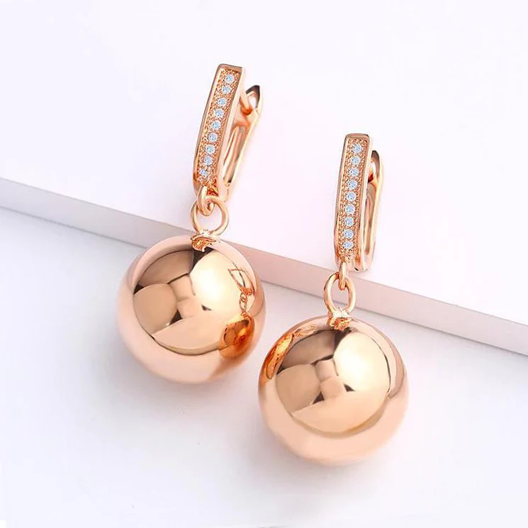 Новые круглые серьги уникальные резные полые из розового золота 585 пробы длинные