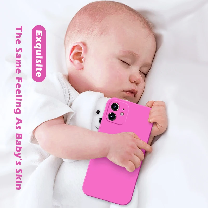 ASTUBIA Official Square Liquid Silicone Phone Case For iPhone 11 12 13 Pro Max Mini X XS Max XR 7 8 Plus SE 2020 Cover
