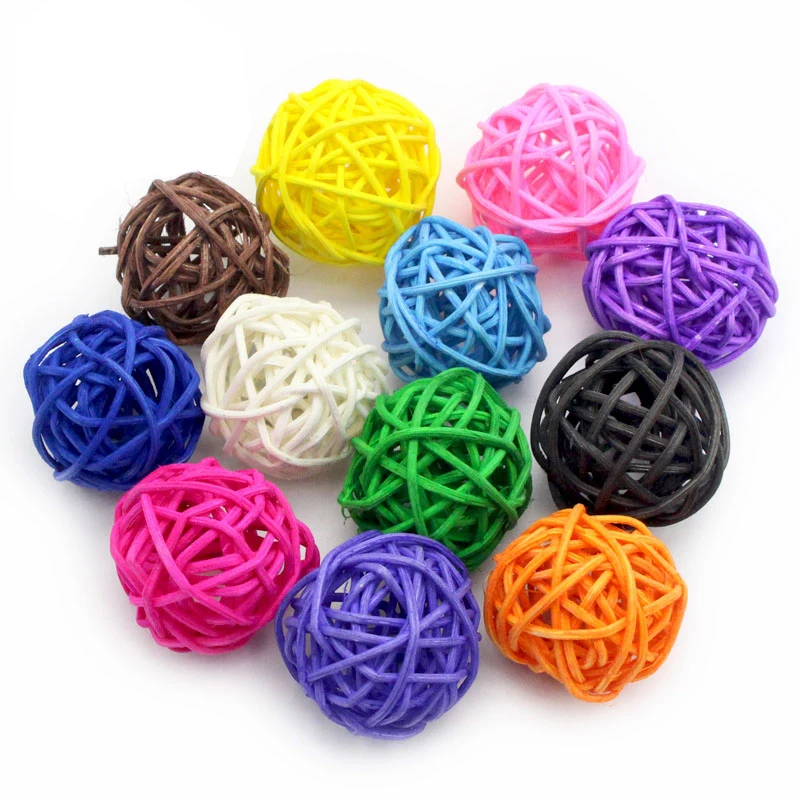 B-Mixed 3cm/5cm 20PCS Round Shape Rattan Ball Sepak Takraw for Christmas Birthday Party & Home Wedding Decoration | Дом и сад