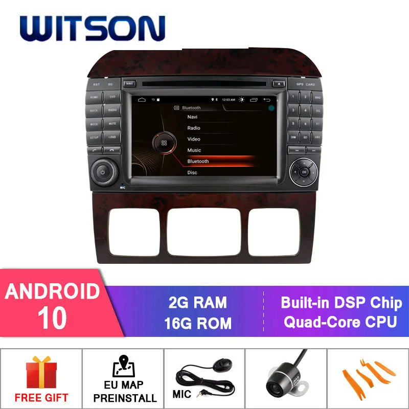 WITSON Android 10 автомобильный DVD-плеер для телефона класс 2 Гб RAM 16 FLASH + DAB OBD TPMS DVR Wifi/3G/4G