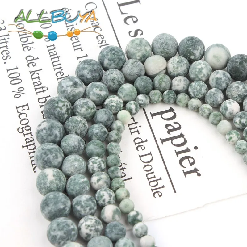 4/6/8/10/12 мм натуральный матовый зеленый пятнистый яшмы вокруг свободные каменные