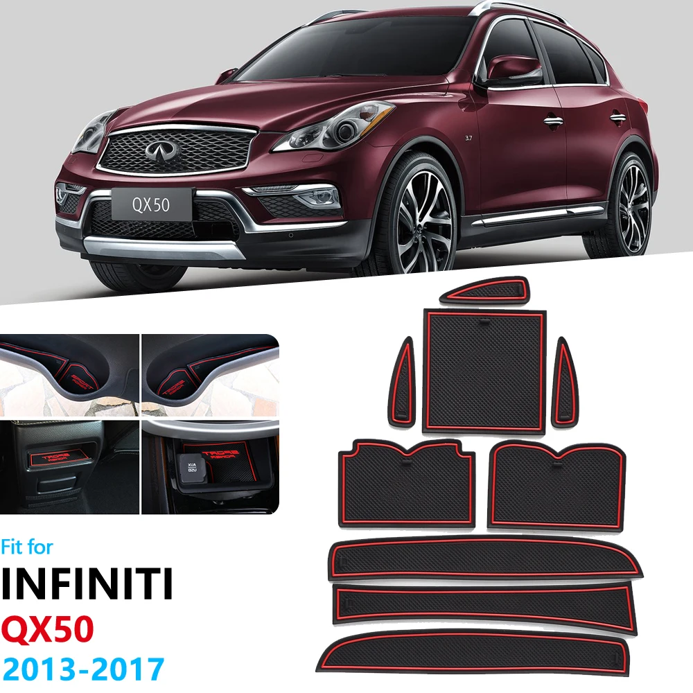 Противоскользящие резиновые ворота слот чашки коврик для Infiniti QX50 J50 2013 двери паз коврик Подставка Чашки наклейки