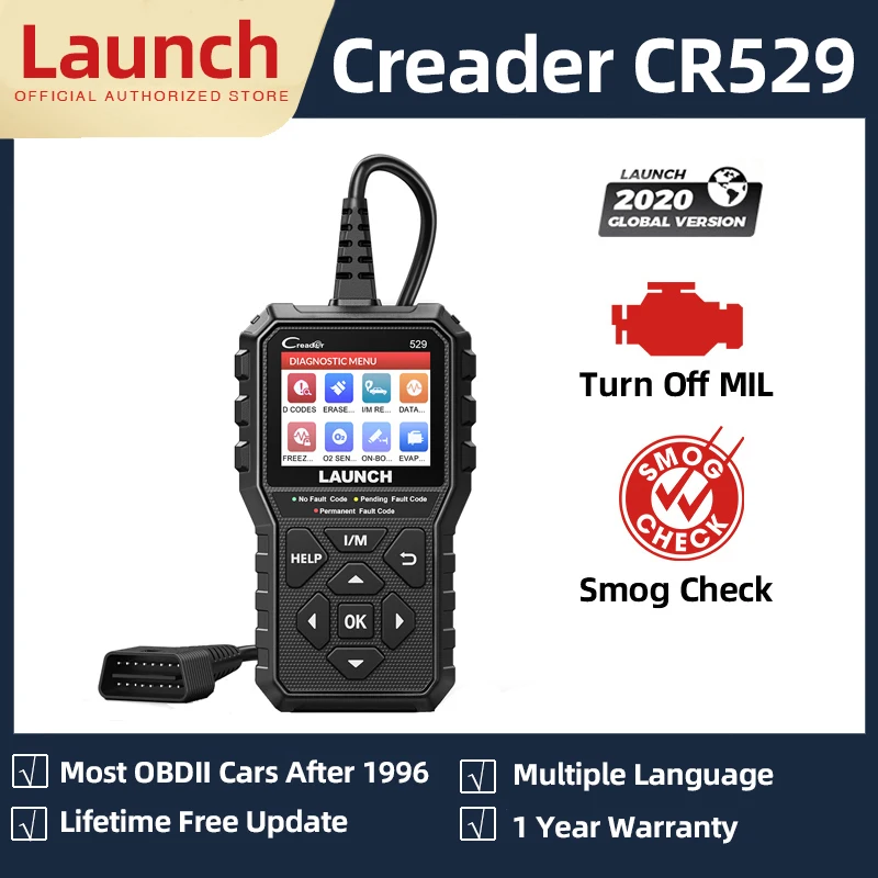 Launch CR529 OBD OBD2 OBDII EOBD сканер диагностический инструмент автомобильный полный