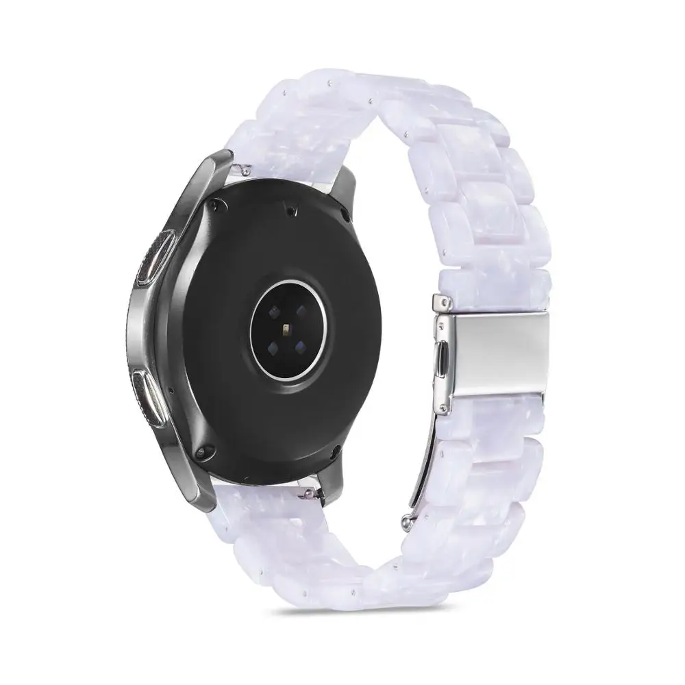 white 20 мм 22 мм ремешок для часов из смолы для samsung galaxy gear s3 ремешок из нержавеющей стали Пряжка galaxy 46 мм huawei gt ремешок для часов - Цвет ремешка: white