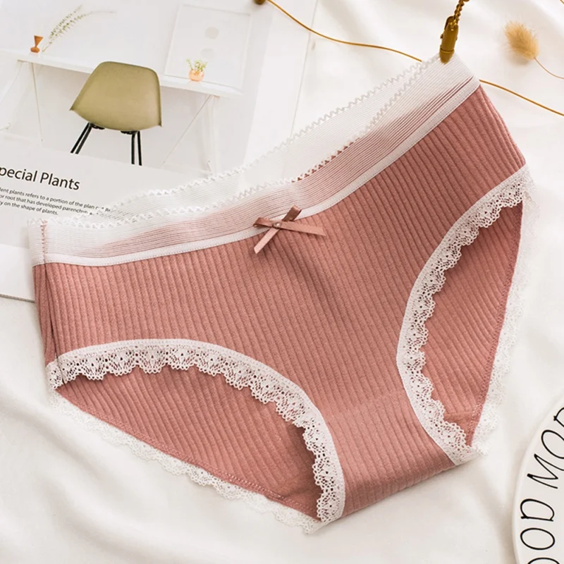 Новые трусы милые хлопковые платья с бантом простые женские кружевные для