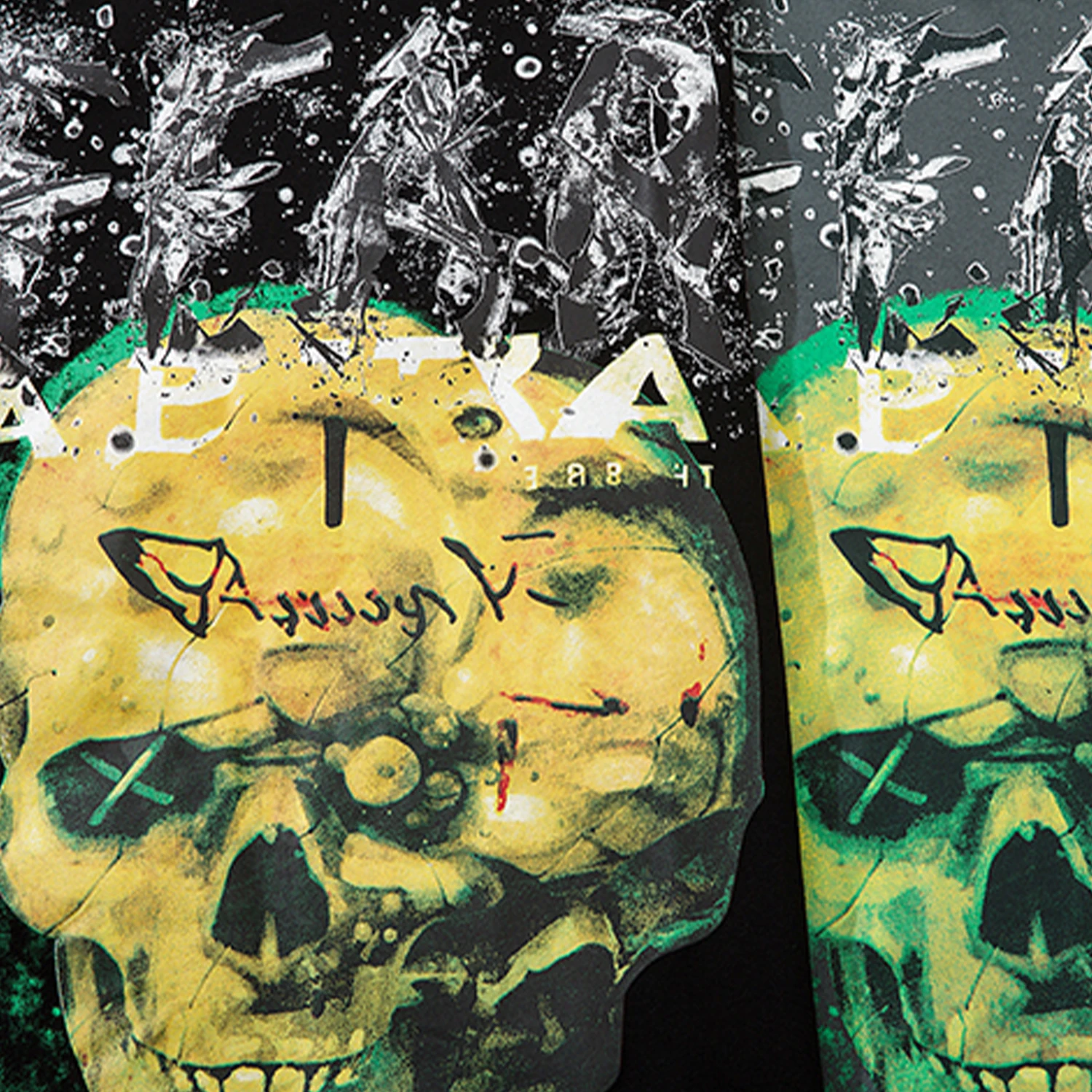 Мужская футболка с коротким рукавом Aelfric Eden зеленая черепом Харадзюку в стиле хип