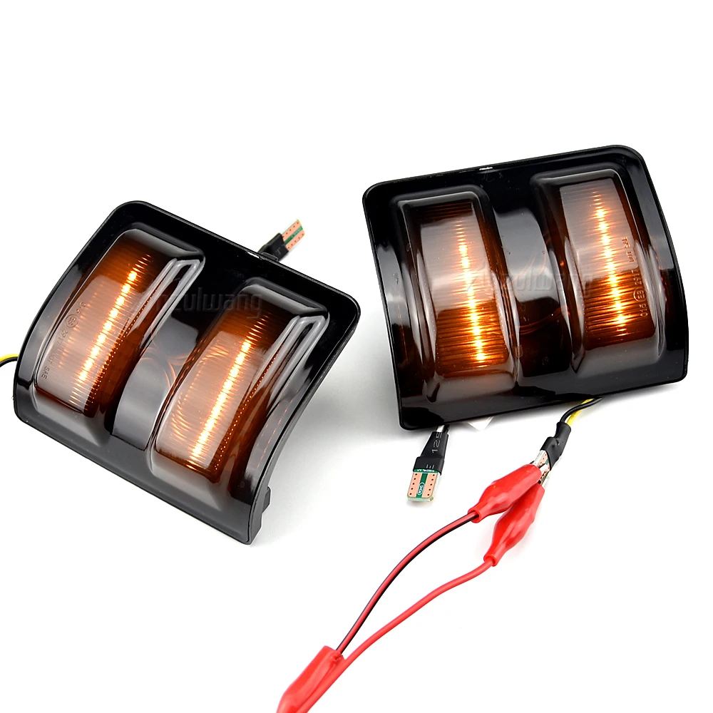 

2pcs For Ford F250 F350 F450 F550 2008-2016 Dynamic LED Car Light Smoked Lens Amber LED Side Mirror Marker Lamps
