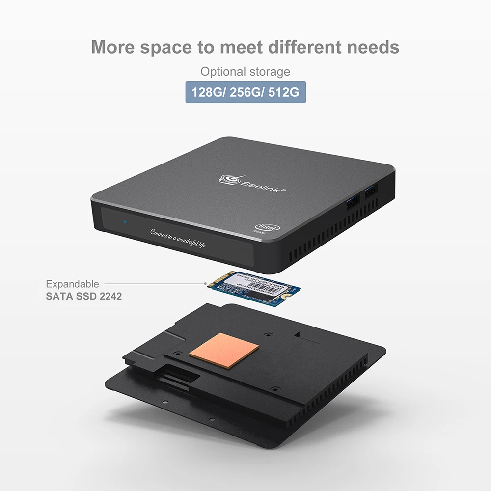 Beelink T34 мини ПК Intel Apollo Lake Celeron N3450 четырехъядерный DDR4 8 ГБ 128 Гб SSD Windows 10 Настольный с