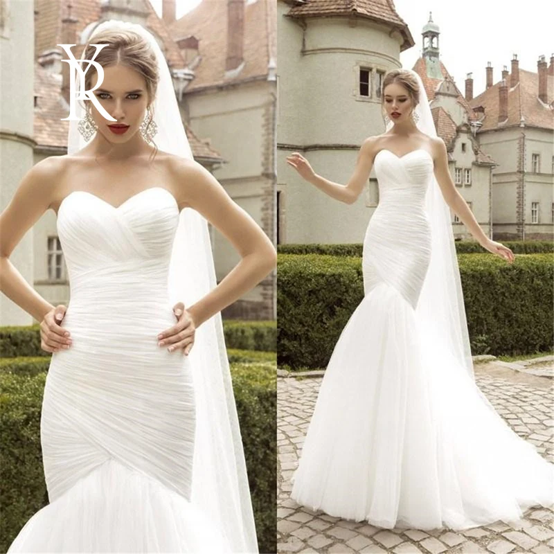 

YILIBERE Lace Wedding Dress Short Sleeve O-Neck Plus Size Luxury Lace Appliques Tulle Cathedral Train Robe Fluffy skirt