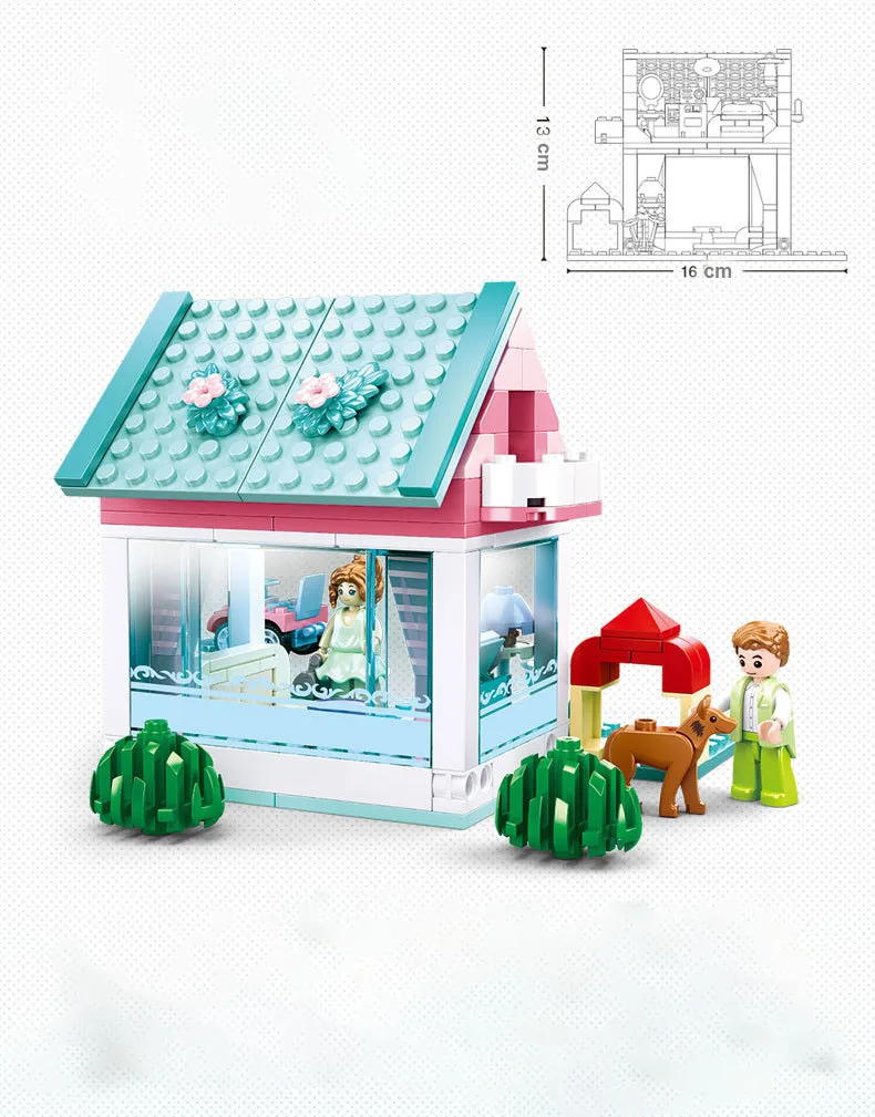 

SLuban Dream Wedding Series Heartwarming Hut Set Sail for Happiness For Romantic Gifts Assemble Building Blocks Minifigures