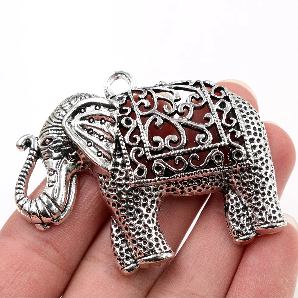 60x48 мм 1 шт Античные Серебристые покрытые слоном Подвески ручной работы: сделай