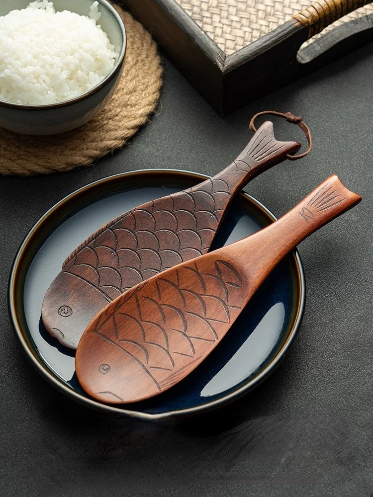 

Household Wooden Rice Spoon, Rice Spoon, Japanese Style Kitchen Rice Cooker, Non-stick Shovel, Fish-shaped Rice Shovel