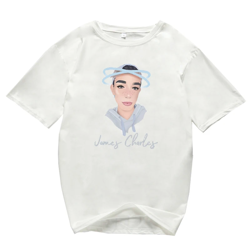Повседневная хипстерская футболка унисекс Джеймс Чарльз хлопковая Футболка с