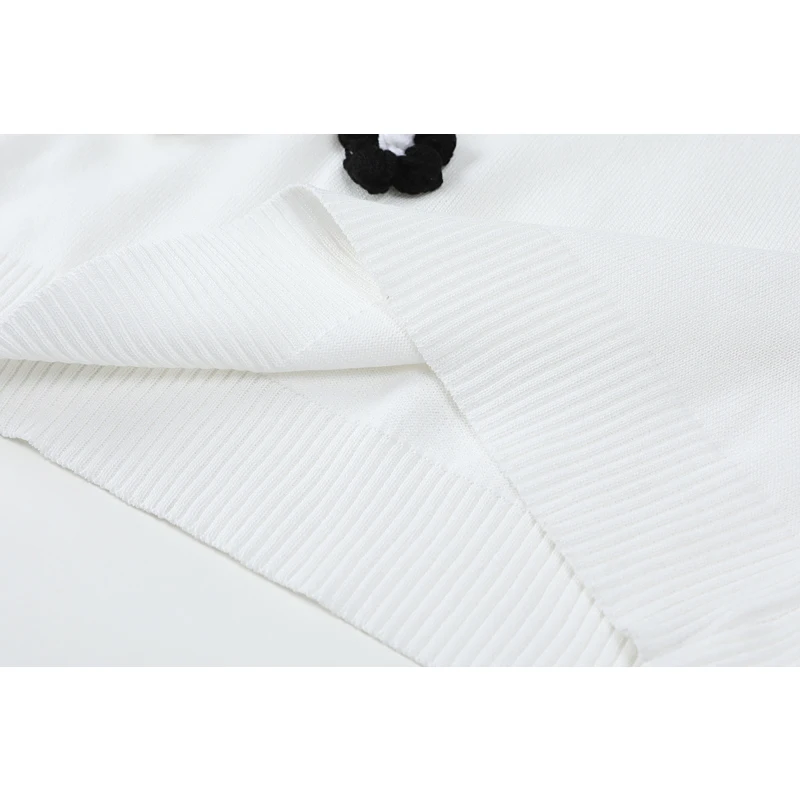 Женский трикотажный укороченный свитер элегантный белый Повседневный топ с