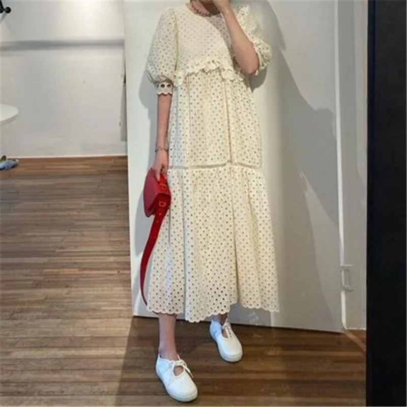 Новое поступление 2020 женское летнее платье RUGOD с круглым вырезом и пышными