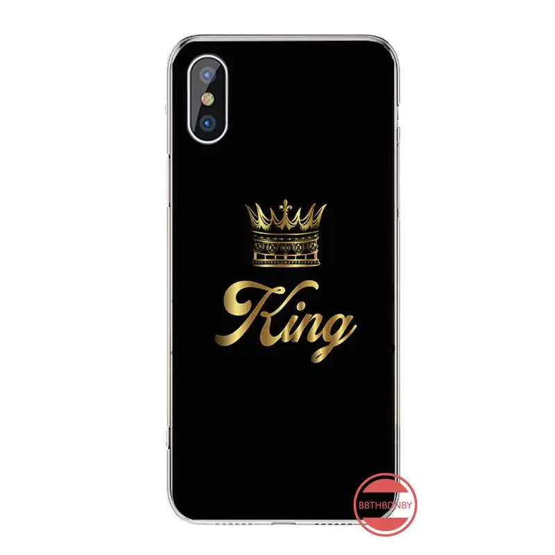

Gold King Queen Crown Phone Case For iphone 12 5 5s 5c se 6 6s 7 8 plus x xs xr 11 pro max mini