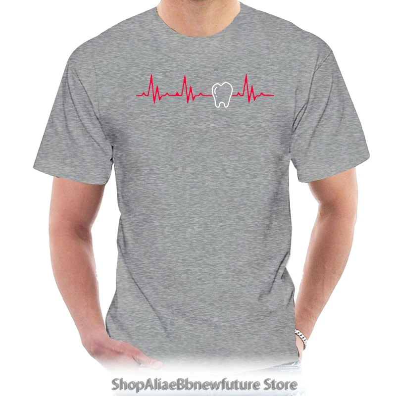 

T Shirt Tooth Heartbeat T-Shirt Dentis Dentist Gift Dental Hygienist Dental S Tops New Unisex Funny Tee Shirt 1186Y