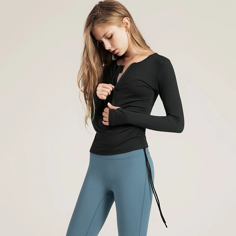 Women Seamless Long Sleeve Half Zip Sweatshirt Yoga Shirts Crop Casual Top Thumb Hole Sportswear Fitted Gym Running Outfits |
