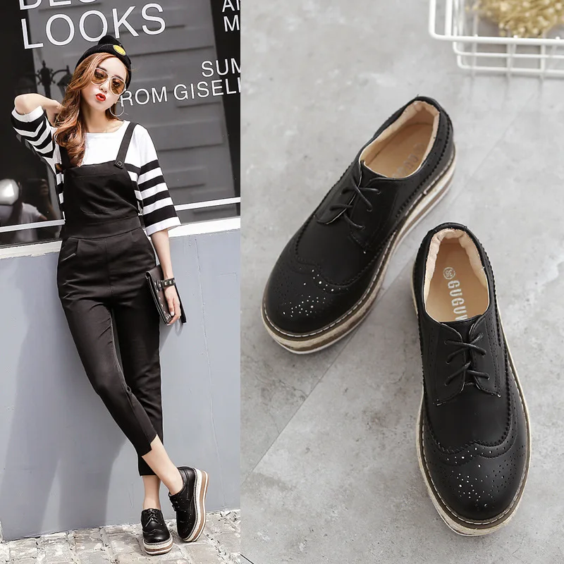 Повседневные женские туфли-оксфорды Swyivy белые кроссовки на платформе осень 2020