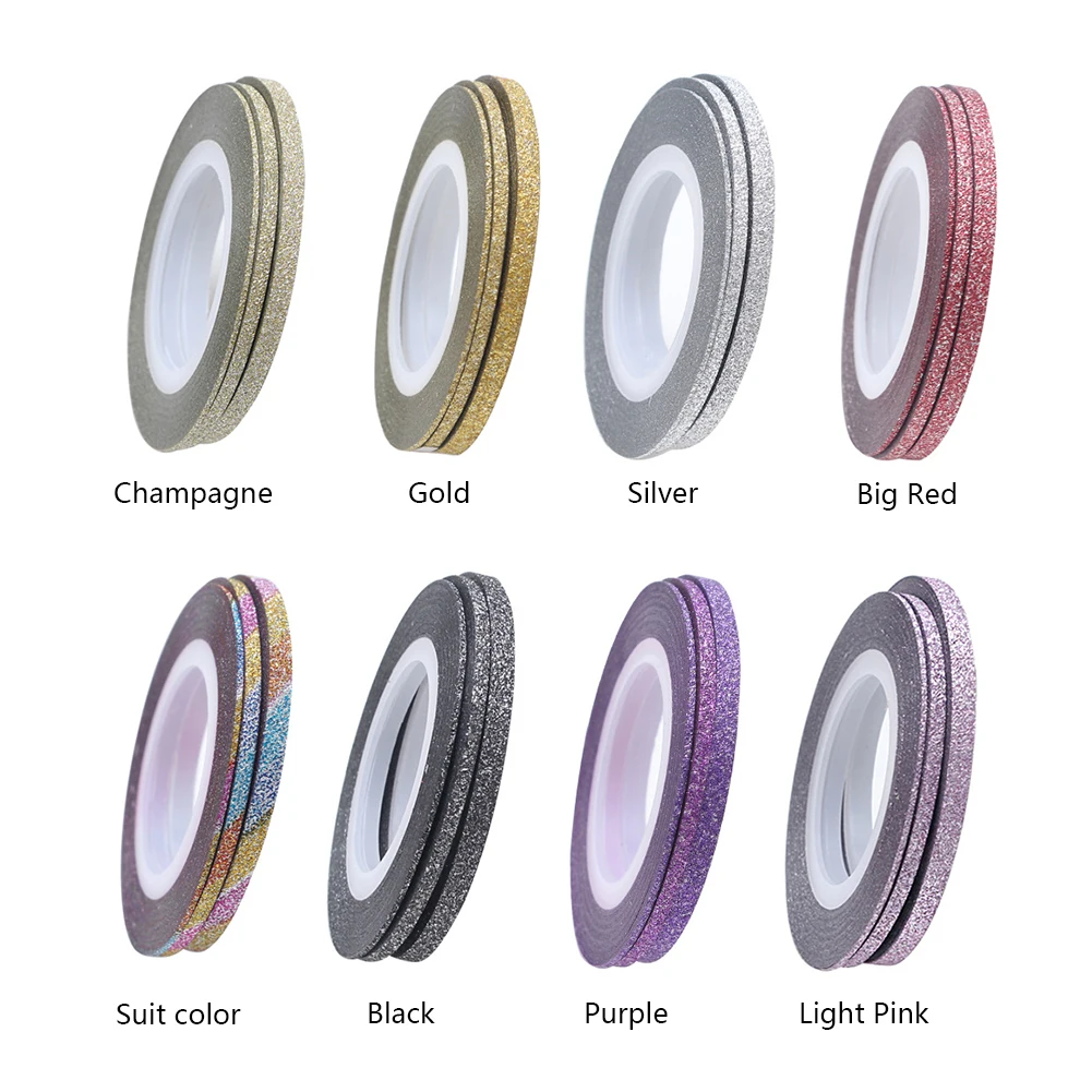 

Nail Striping Tape Polishing Decals Foil Tips Line Matte Effect Glitter Styling Stickers For DIY Art Decorations Flower Charm