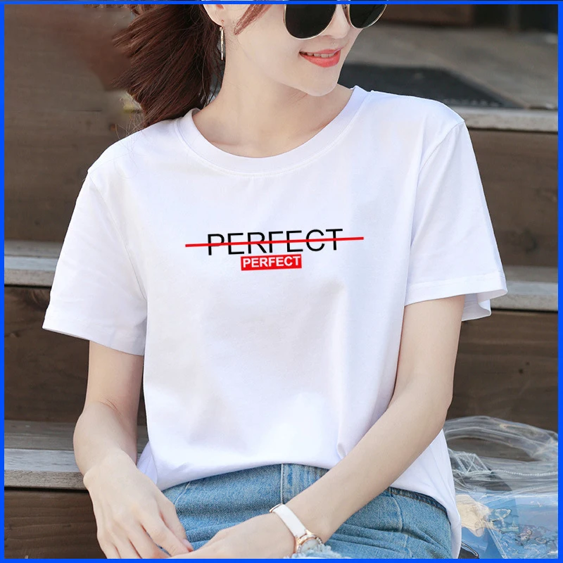 Весна и лето 2020 новая женская футболка свободная большой размер хлопок половина