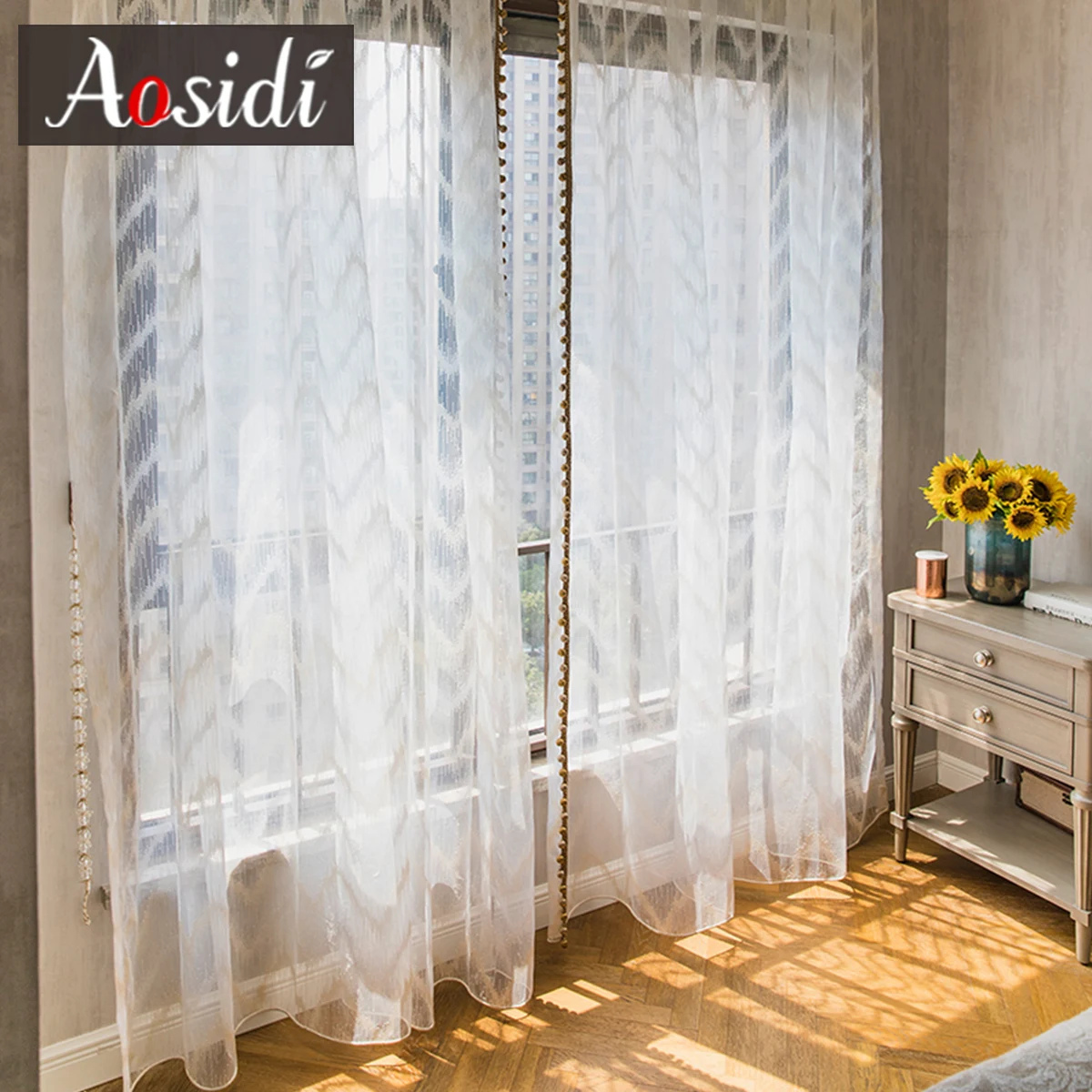 

Modern Tulle Curtains in the Living Room Window Textured Sheer Curtain For Bedroom Girls Children Voile Curtain Drapes Panel