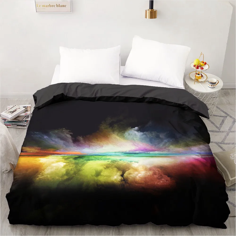 

1PCS Duvet Cover,3D Printing Quilt Cover 240x220/200x200/140x200/180x210,Colorful Sky Clouds Bedding King/Queen/Double Drop Ship