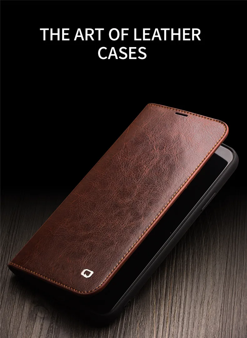 QIALINO Чехол-книжка из натуральной кожи для iPhone 11/11 Pro, Роскошный чехол для телефона ручной работы с отделениями для карт для iPhone 11 Pro Max