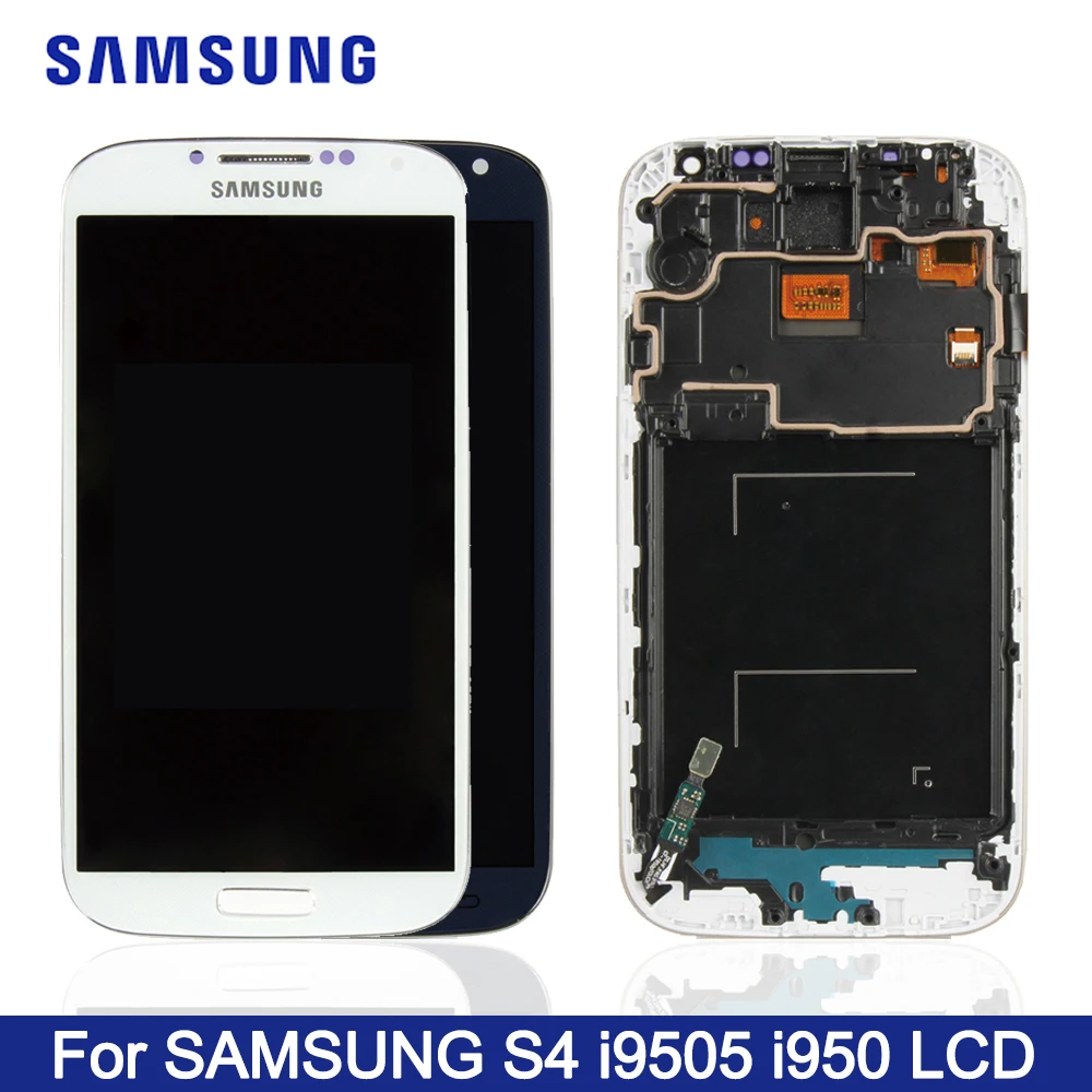 5 0 дюймовый S4 ЖК дисплей для SAMSUNG Galaxy с рамкой i9500 i9505 i9506 сенсорный экран