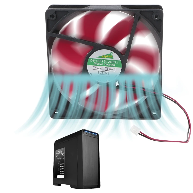

Mini 120x120x25mm DC 12V 0.16A 2 Pin 7-Blade Blower Cooling Fan Cooler 12025