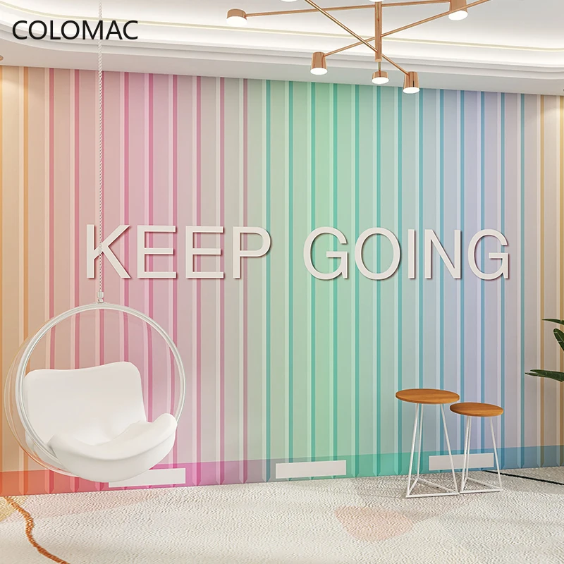

Colomac Custom Rainbow Milk Tea Shop Clothing Store Photo Background Mural Decoration Living Room Home Decor Dropshipping