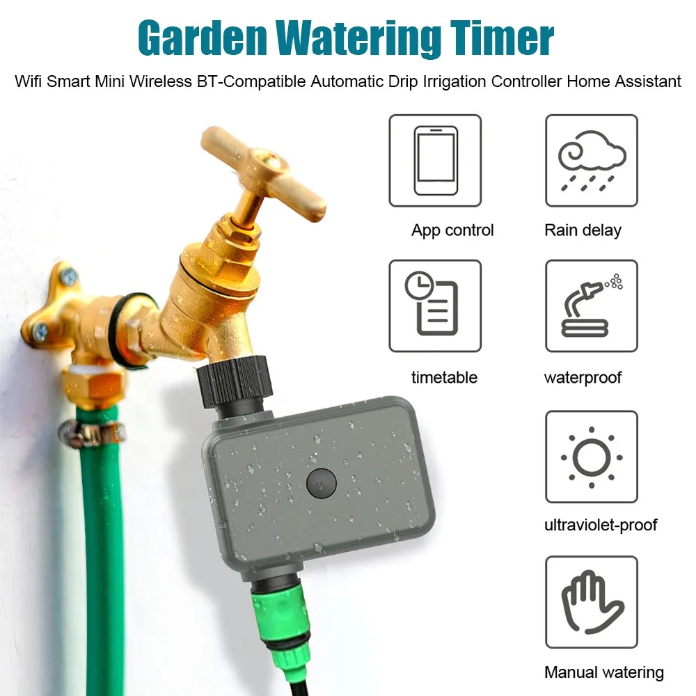 

Smart Garden Watering Timer Wifi Bluetooth-Compatible Automatic Drip Irrigation Controller Intelligence Valve Watering Device