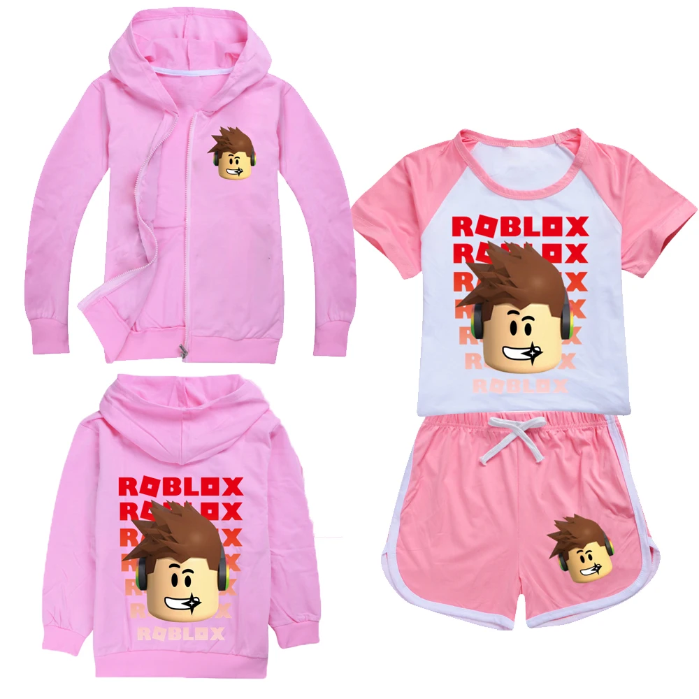 

Girls Boys Clothing Set ROBLOXing Kids Sports T shirt +Pants 2-piece set Baby Clothing Comfortable outfits Pyjamas Zip Hoodie