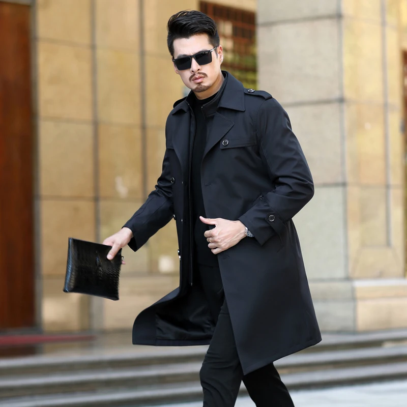 Два в одном Тренч Мужская брендовая одежда Высокое качество мужской s 2019 модная
