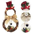Светодиодный Рождественский венок на дверь, подвесной венок со снеговиком, украшение на стену, светодиодный светильник со снеговиком для домашнего праздника, вечевечерние, украшение