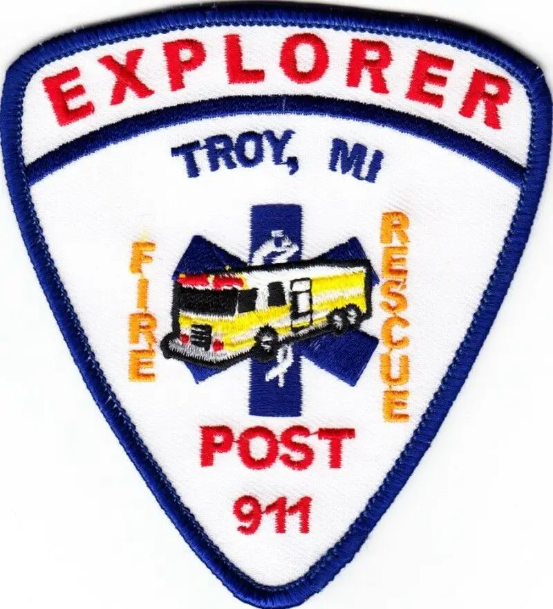 На заказ Вышивка патч Мичиган Трой огонь Железо на может быть с вашим логотипом