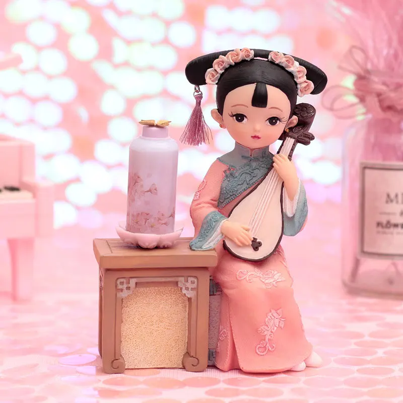 Традиционная китайская королевская маленькая фигурка принцессы леди светильник