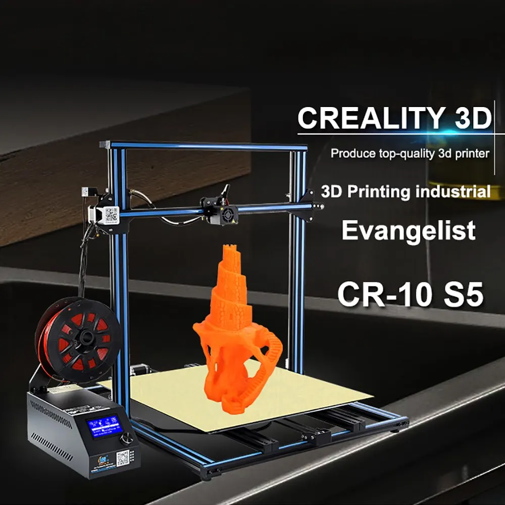 Creality CR-10S5 3d принтер большой размер печати 500*500*500 мм Полу DIY 3d принтер Комплект Алюминий с подогревом кровать нить закрытый