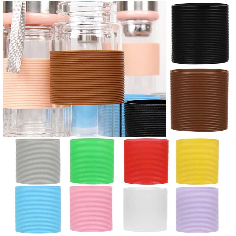 

1PC Silicone Cup Sleeve Heat Insulation Bottle Sleeves Non-slip Mug Sleeve Glass Bottle Cover For Mugs Ceramic Coffee Cups Wraps