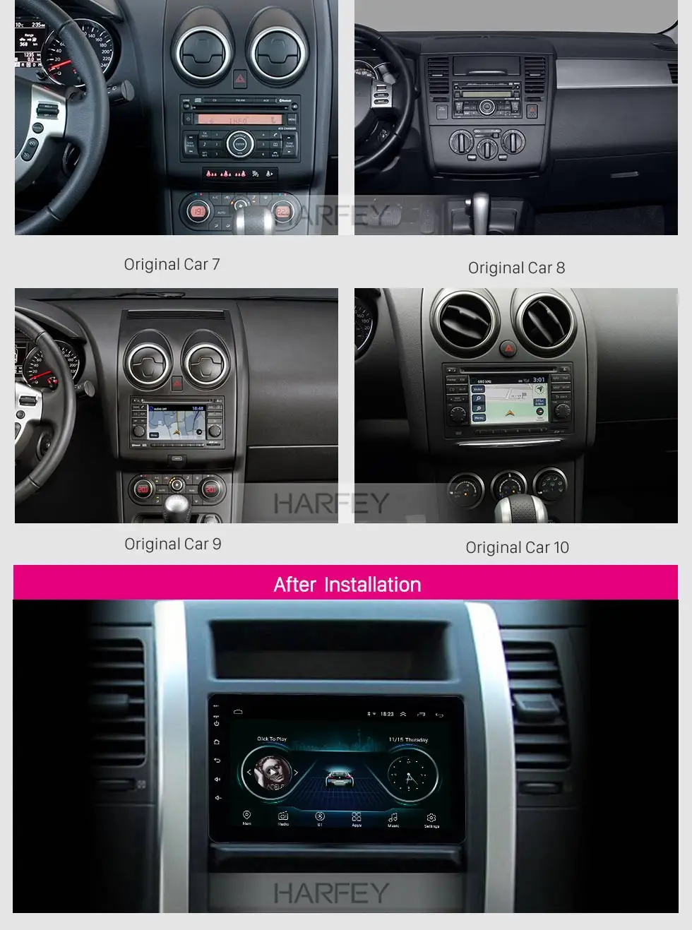 Harfey Универсальный 2 Din Автомобильный gps Авторадио " Android 8,1 HD стерео плеер для Nissan Toyota Kia RAV4 Honda VW hyundai головное устройство