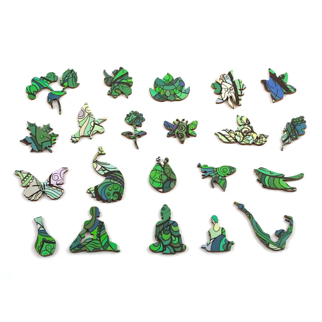 

Lotus Plant Wooden Puzzle Animals Shape Wooden Jigsaw Puzzle Games Wood DIY Crafts Educational Toys Gifts For Children Adults