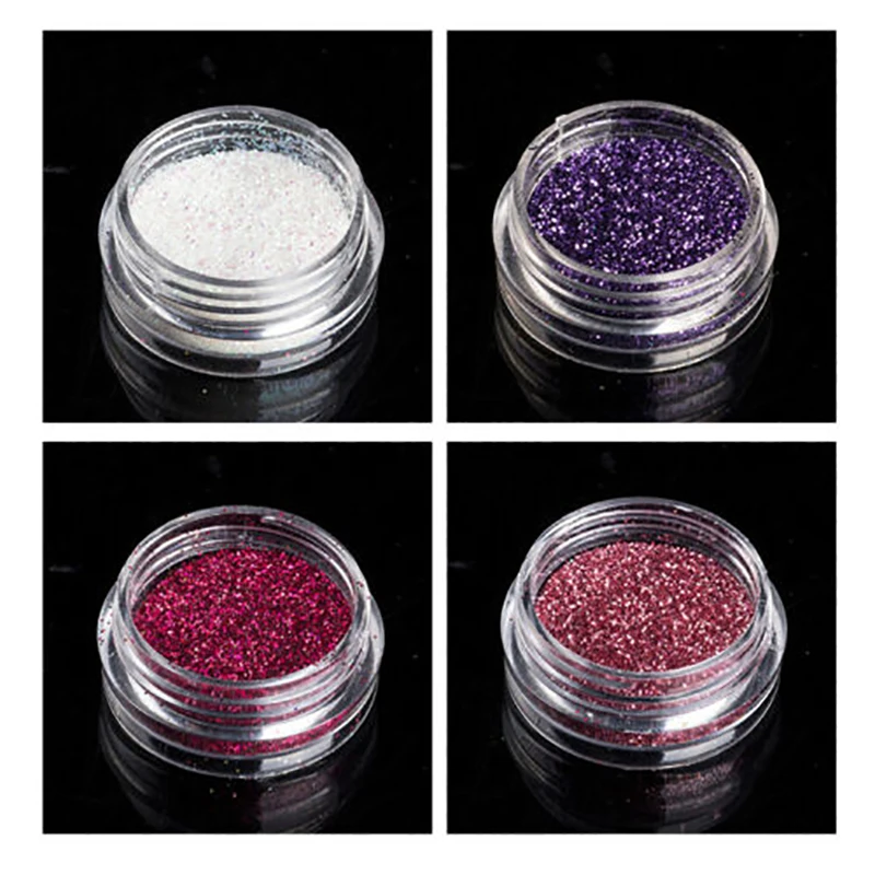 12 смешанных цветов случайные Блестящие Блестки для ногтей Советы Дизайн