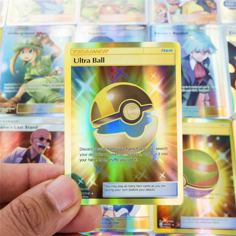 Juego de cartas coleccionables de Pok&eacute;mon para ni&ntilde;os, juguete de colecci&oacute;n brillante sin repetici&oacute;n, entrenador de energ&iacute;a, versi&oacute;n en ingl&eacute;s, 10-20 Uds.-4