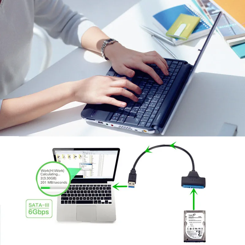 USB 3.0 TO SATA Cable Sata to Adapter Up 6 Gbps Support 2.5 Inches External HDD SSD Hard Drive 22 Pin III | Компьютеры и офис